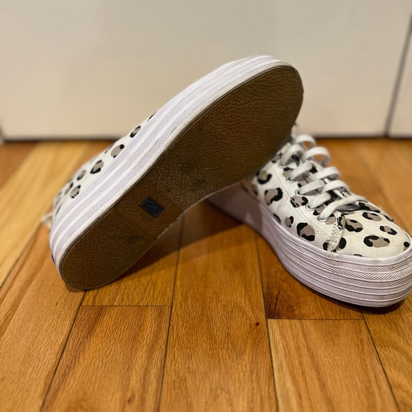 Keds White and Black Leopard Print Sneakers - Picture 4 of 5